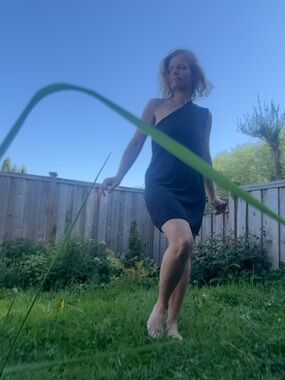 Indy K Flowy Minimalist One-Shoulder Navy Blue Shift Dress